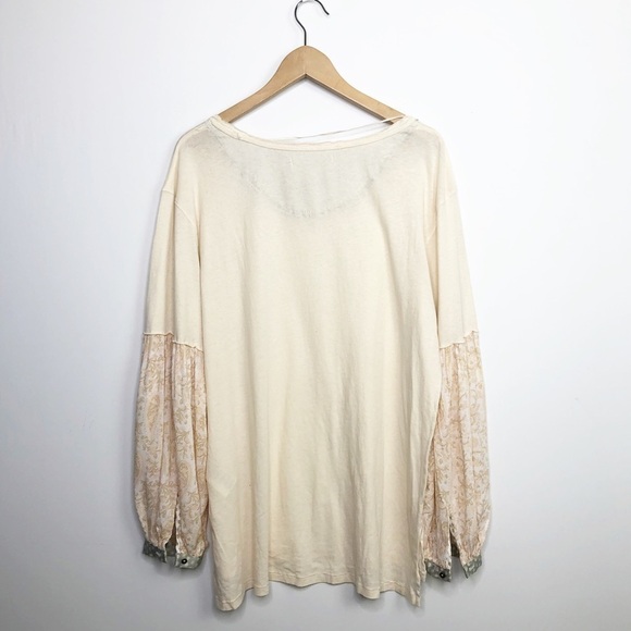 FREE people jade Boho mixed media blouse - Picture 4 of 14